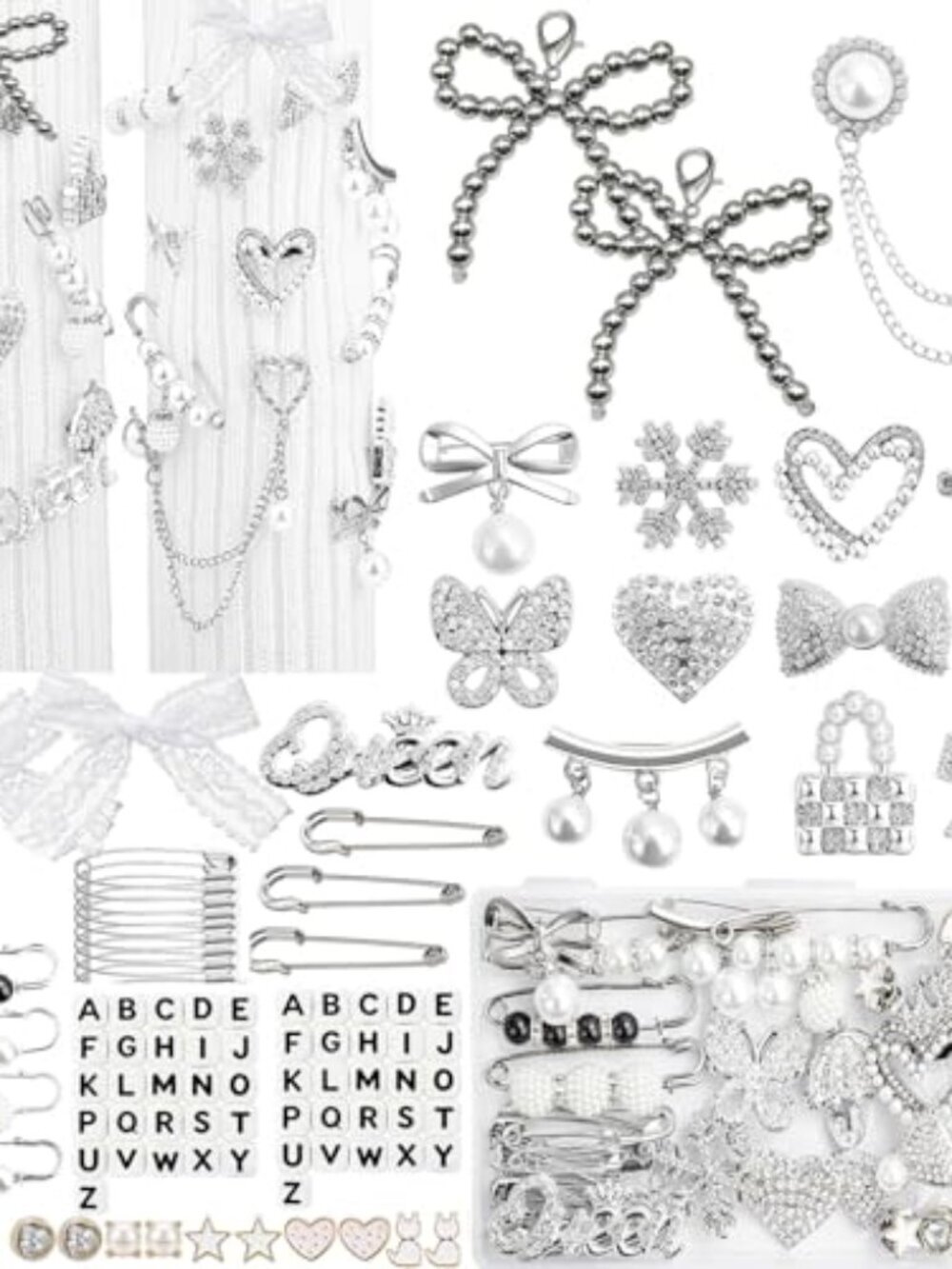 BRAND NEW 268pcs Silver Junk Socks Charms Kit,Shoe Charms for Sneakers